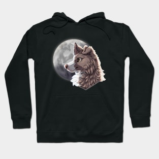 Lilac Border Collie with Night Sky Full Moon Hoodie